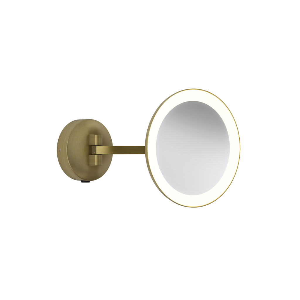 1373027 Mascali Round LED Bathroom Mirror Matt Brushed Brass