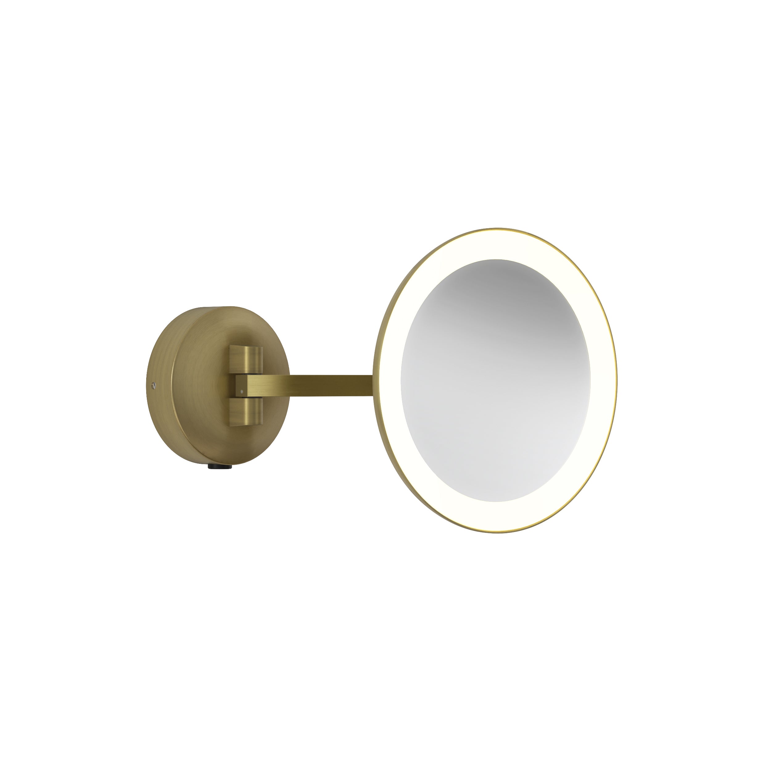 1373027 Mascali Round LED Bathroom Mirror Matt Brushed Brass