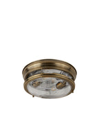 5182AB Edinburgh 2 Light Flush Antique Brass Clear Glass