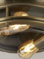 5182AB Edinburgh 2 Light Flush Antique Brass Clear Glass