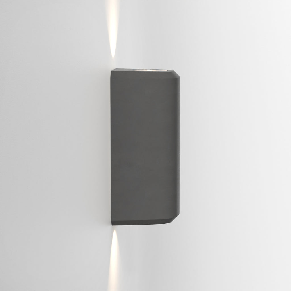 1513016 Brixham Outdoor Twin Wall Light Charcoal Concrete