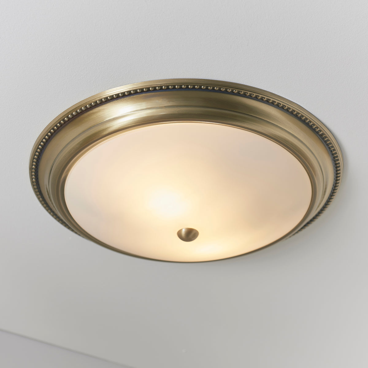 91121 Atlas 2 Light Flush Ceiling Light Brass