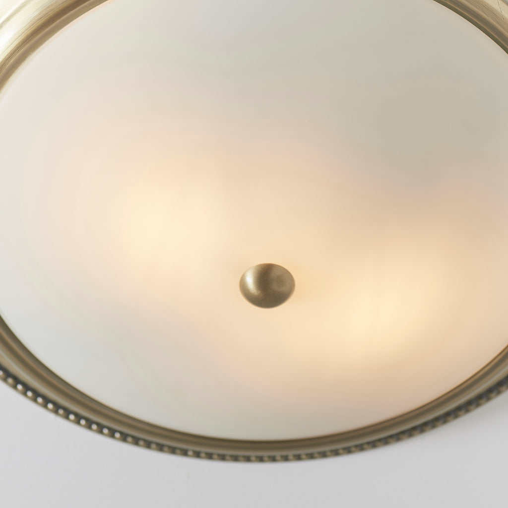 91121 Atlas 2 Light Flush Ceiling Light Brass