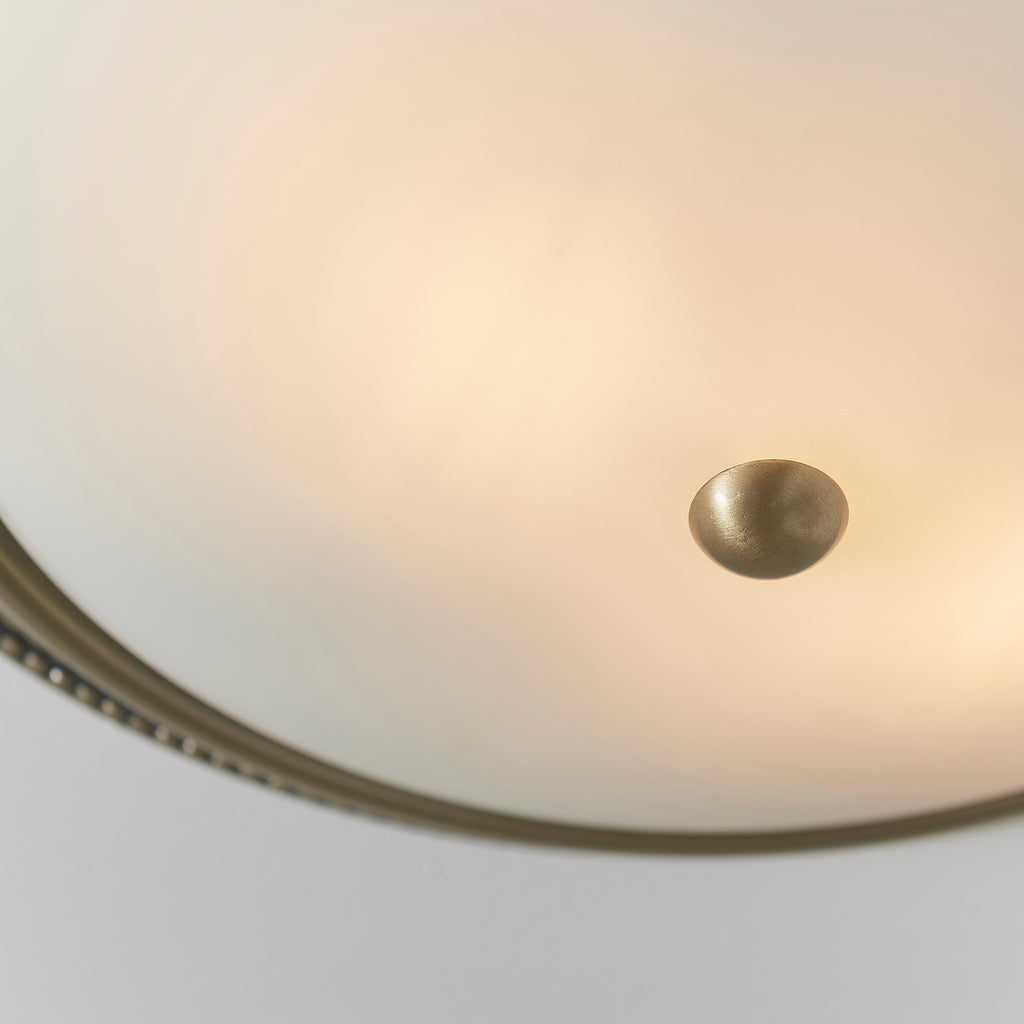 91121 Atlas 2 Light Flush Ceiling Light Brass