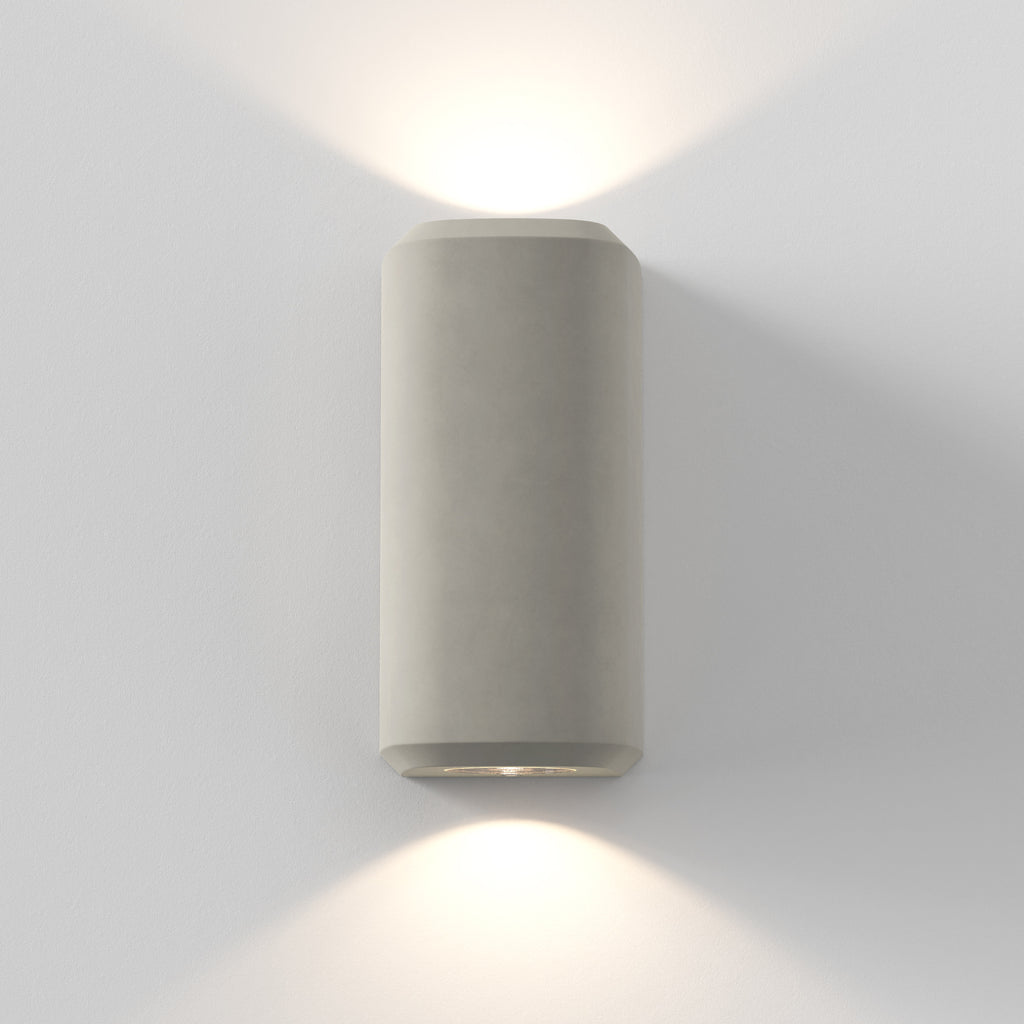 1513004 Brixham Outdoor Twin Wall Light Matt Concrete
