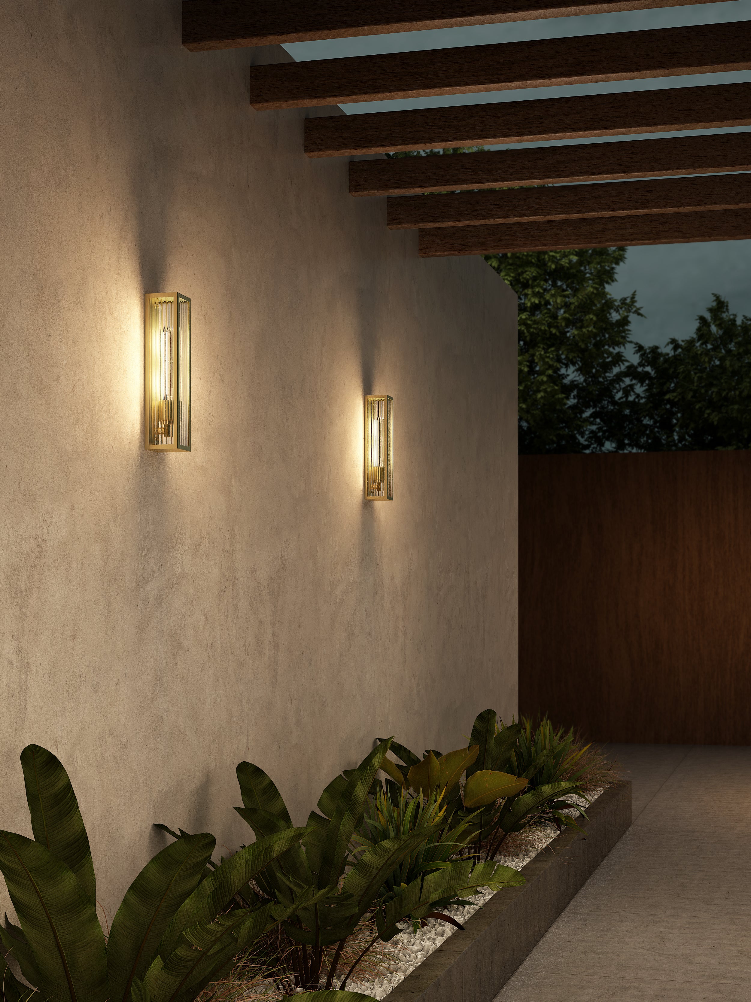 1402020 Harvard Outdoor Wall Light PVD Brushed Brass