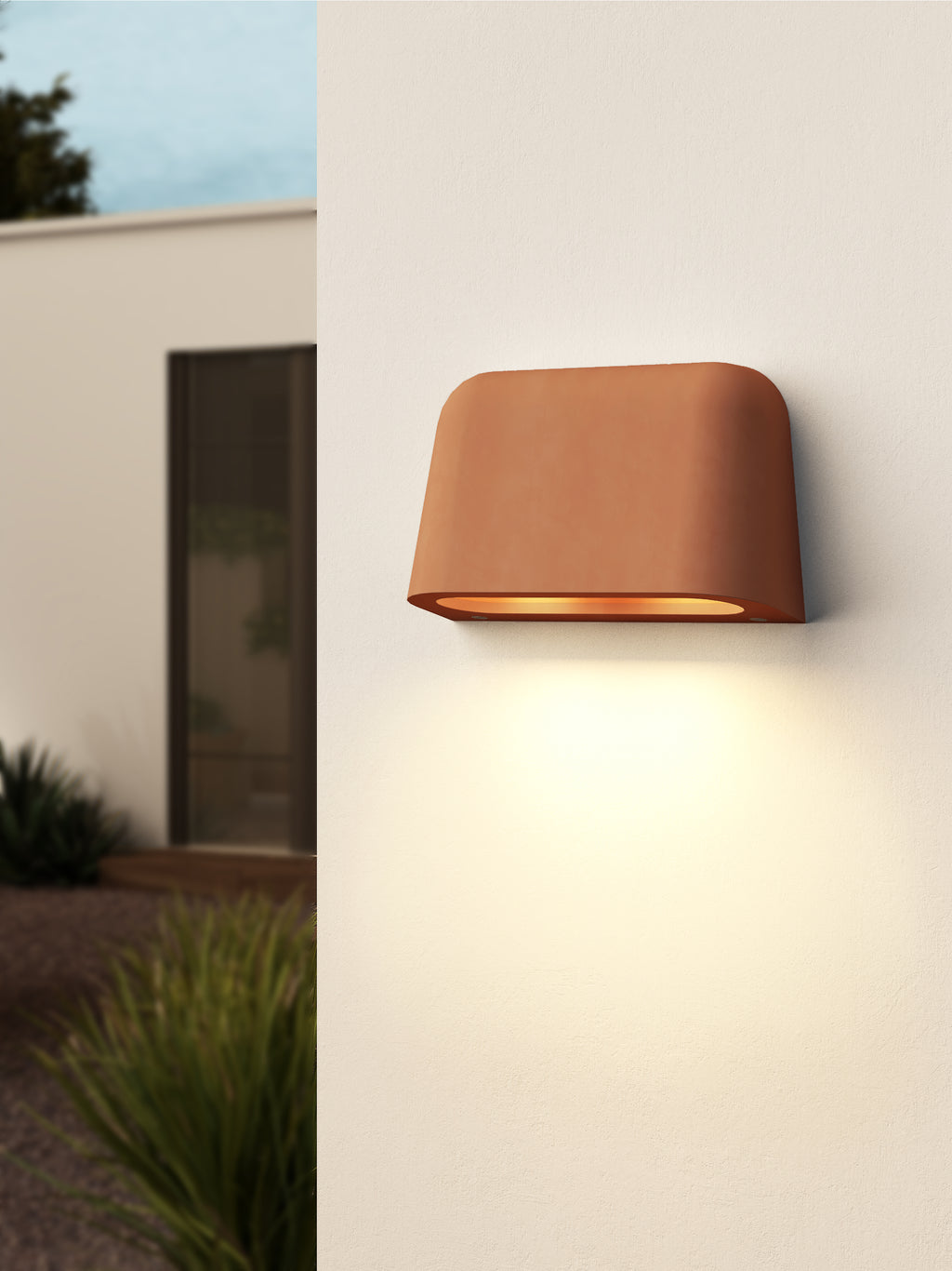 1317032 Mast Outdoor Twin Wall Light Terracotta Concrete