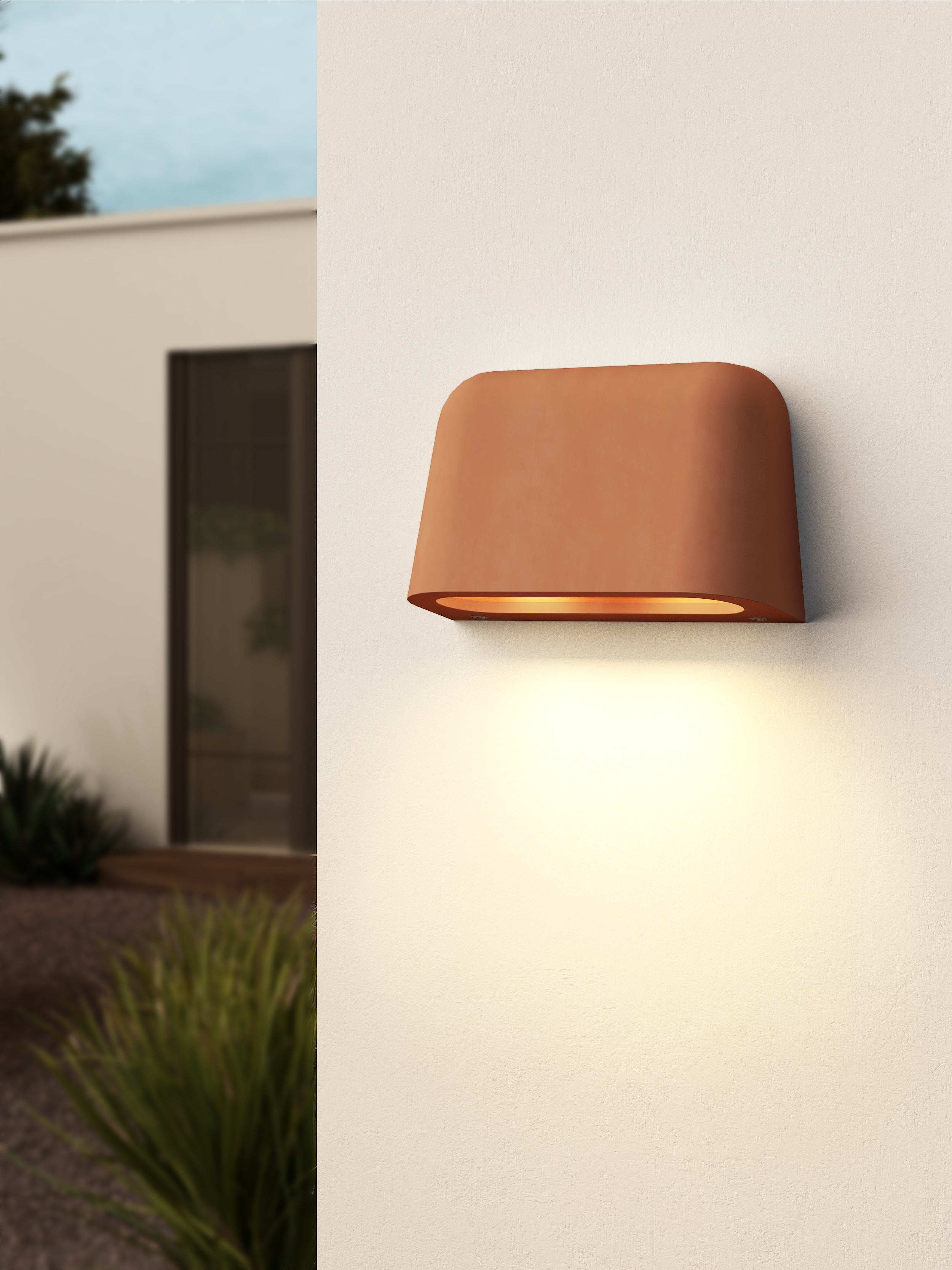 1317032 Mast Outdoor Twin Wall Light Terracotta Concrete