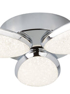 6213-3CC Lori 3 Light LED Ceiling Flush Crushed Ice Effect Shade Chrome