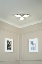 6213-3CC Lori 3 Light LED Ceiling Flush Crushed Ice Effect Shade Chrome
