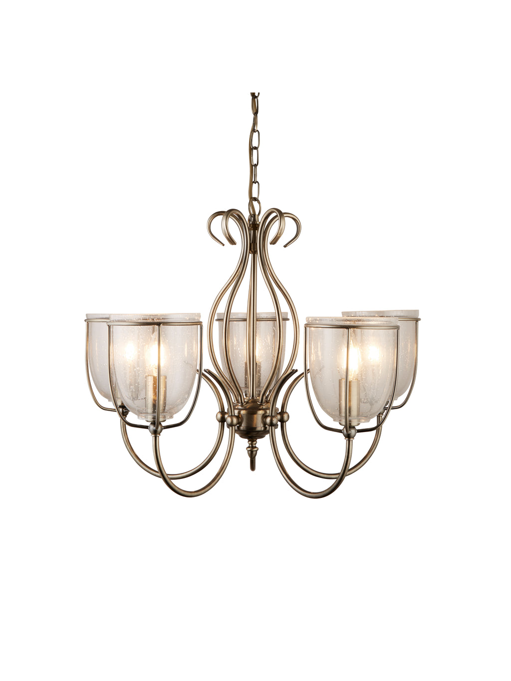 6355-5AB Silhouette 5 Light Antique Brass Fitting Cw Glass