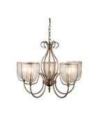 6355-5AB Silhouette 5 Light Antique Brass Fitting Cw Glass