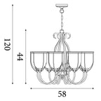 6355-5AB Silhouette 5 Light Antique Brass Fitting Cw Glass