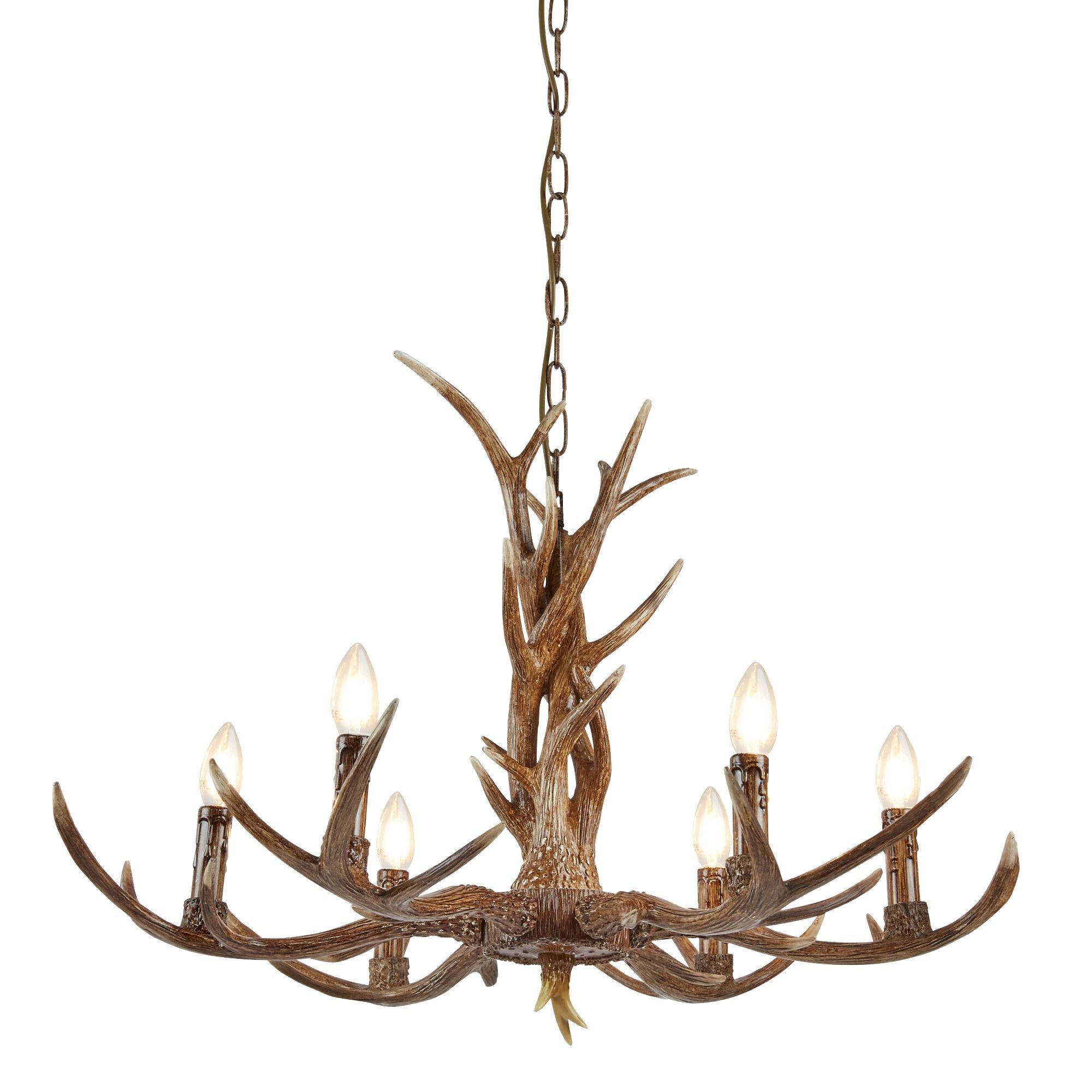 6416-6BR Stag 6 Light Antler Ceiling Fitting