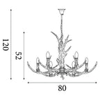 6416-6BR Stag 6 Light Antler Ceiling Fitting