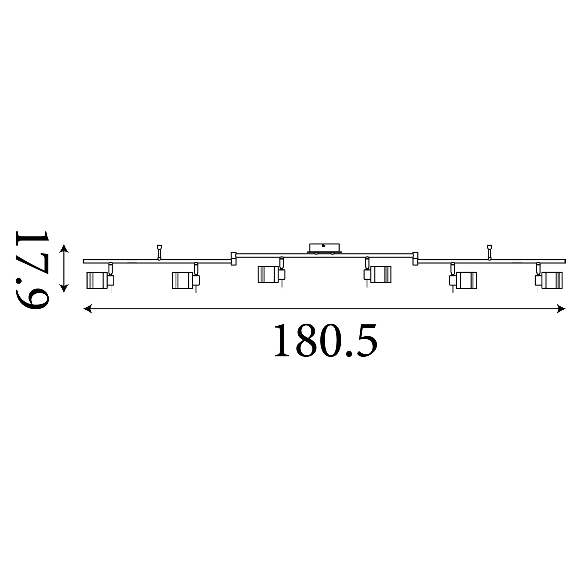 6606AB Samson 6 Light IP44 Bathroom Spot Split-bar Antique Brass