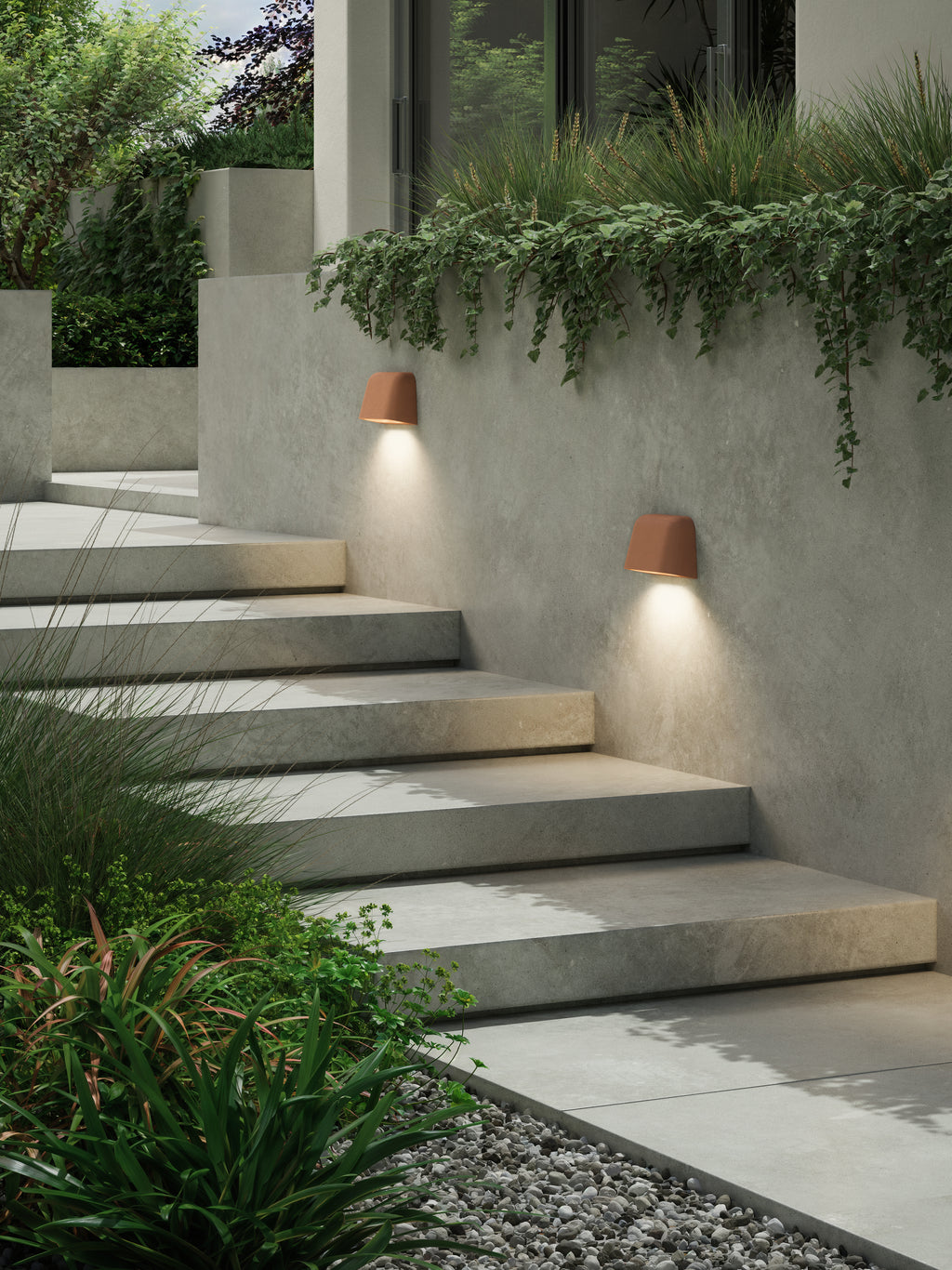 1317032 Mast Outdoor Twin Wall Light Terracotta Concrete