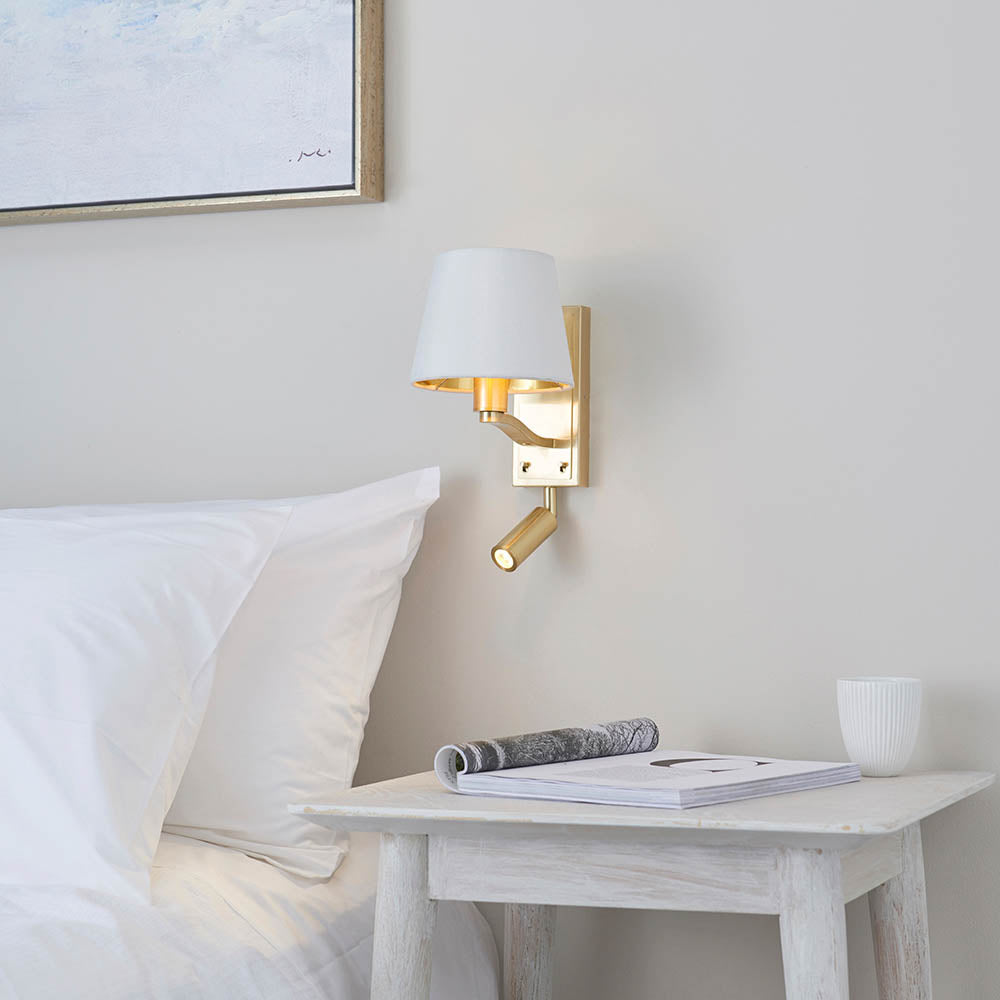 69092 Harvey Wall Light Gold White