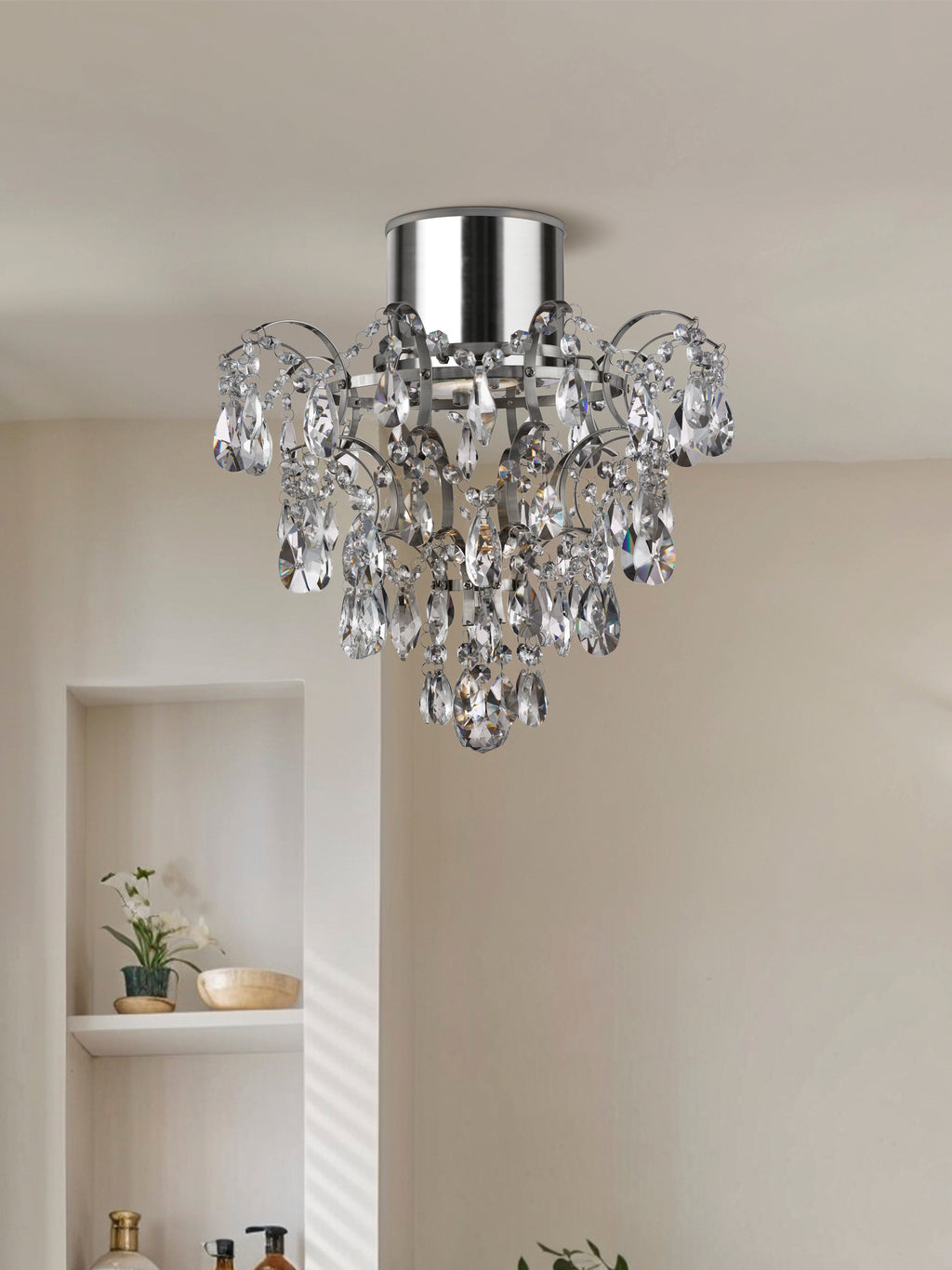7901-1CC-LED Belle Bathroom (gu10 Led) Ip44 Chandelier K5 Crystals