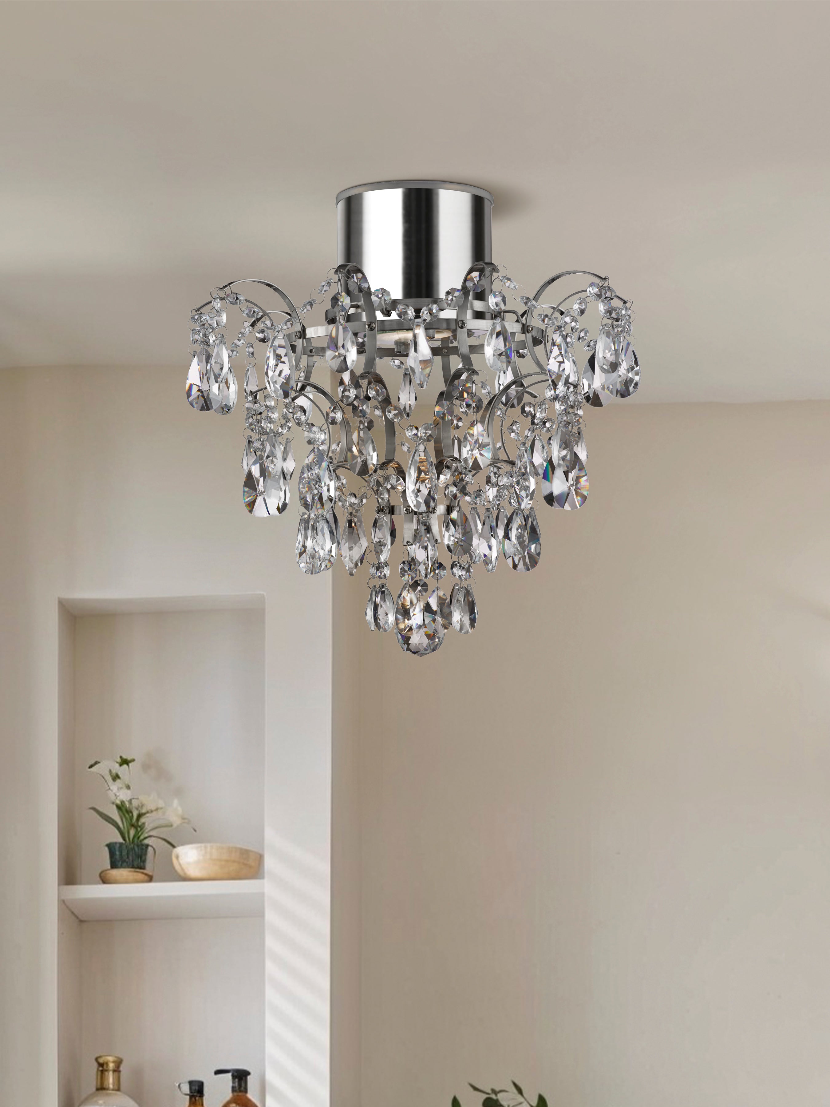 7901-1CC-LED Belle Bathroom (gu10 Led) Ip44 Chandelier K5 Crystals
