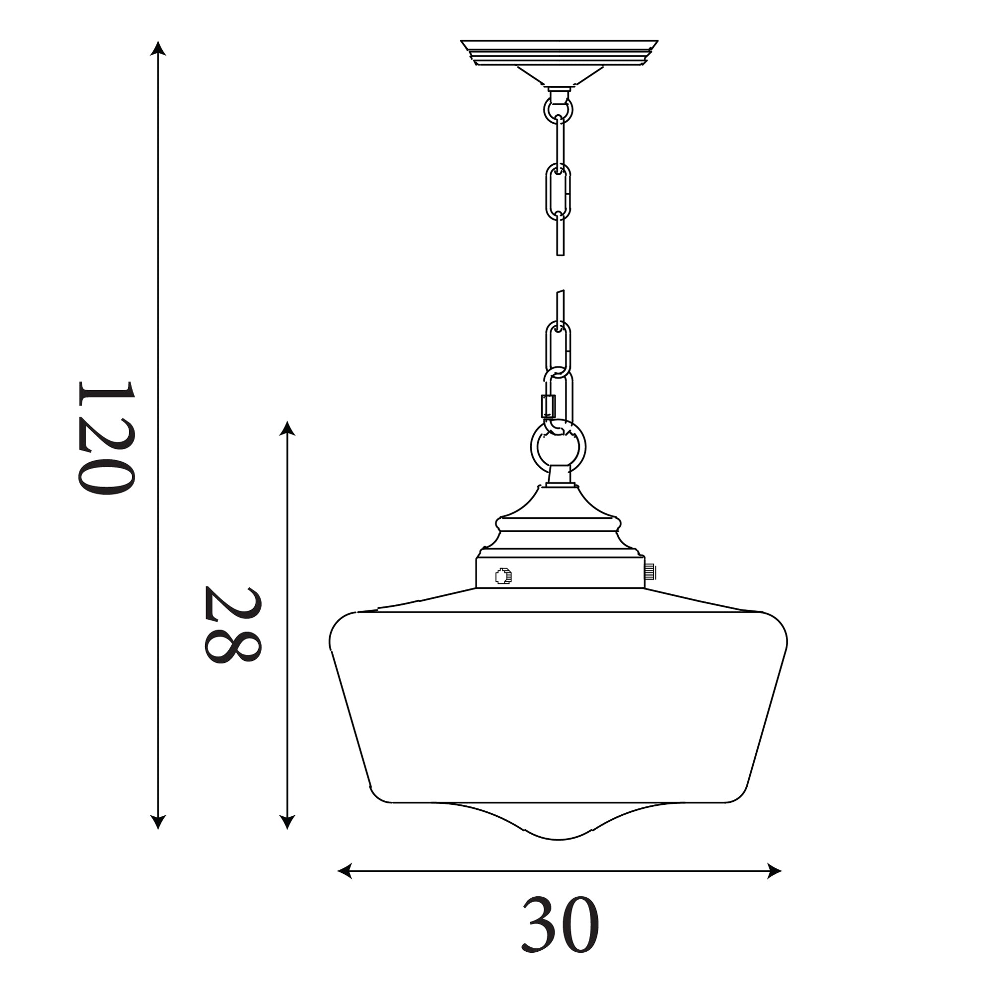 8071-1SS School House White Pendant With Opal Glass