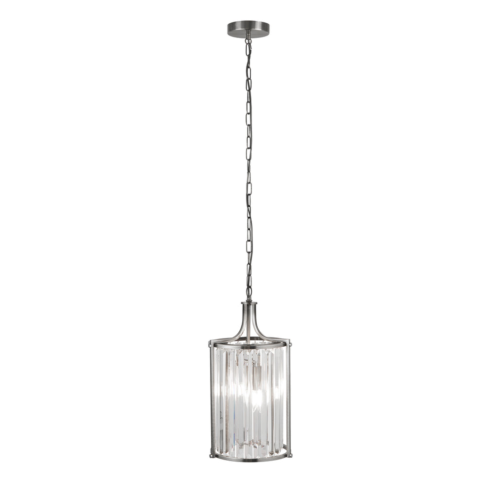 8092-2CC Victoria 2 Light Pendant Chrome With Crystal Glass