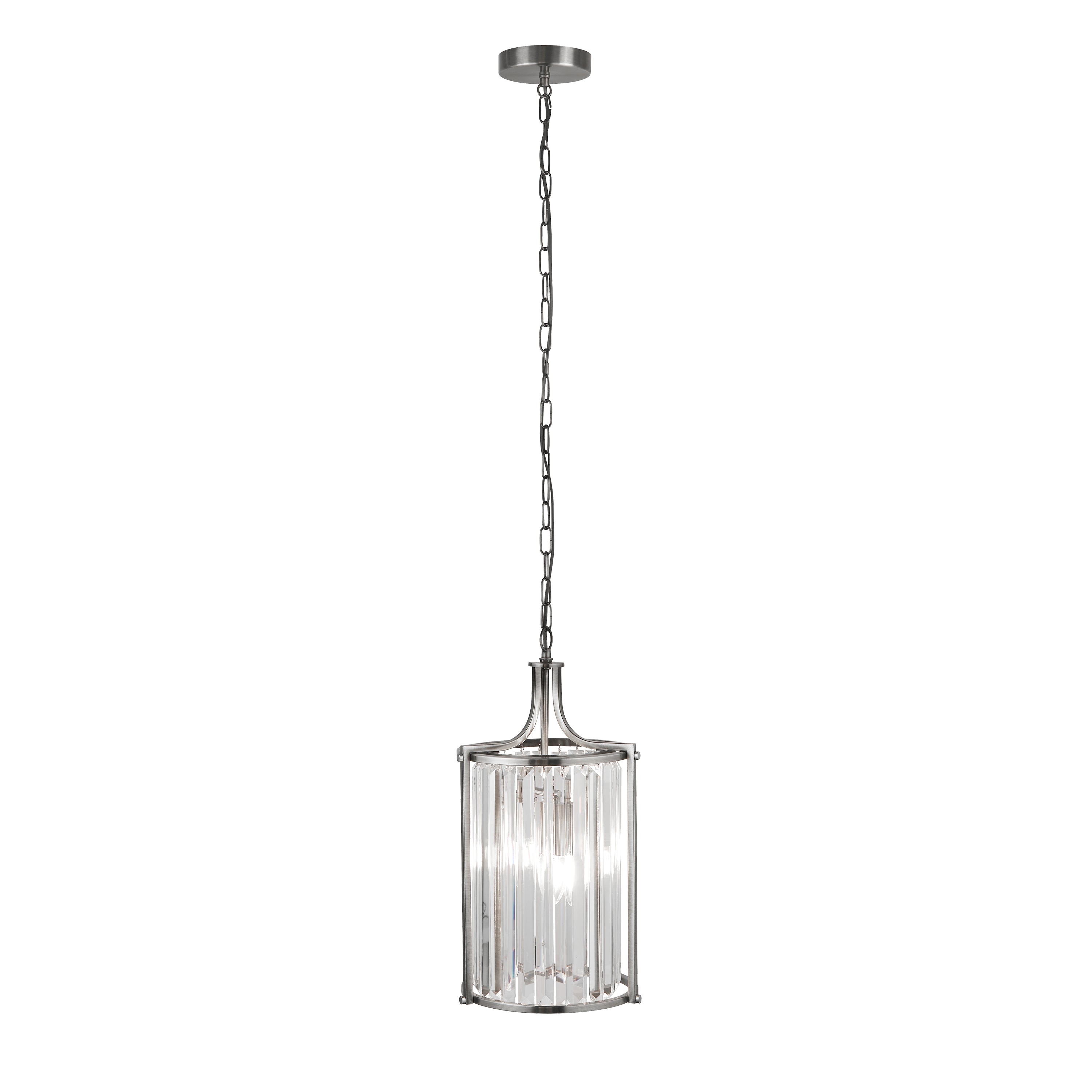 8092-2CC Victoria 2 Light Pendant Chrome With Crystal Glass