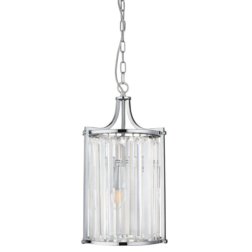 8092-2CC Victoria 2 Light Pendant Chrome With Crystal Glass
