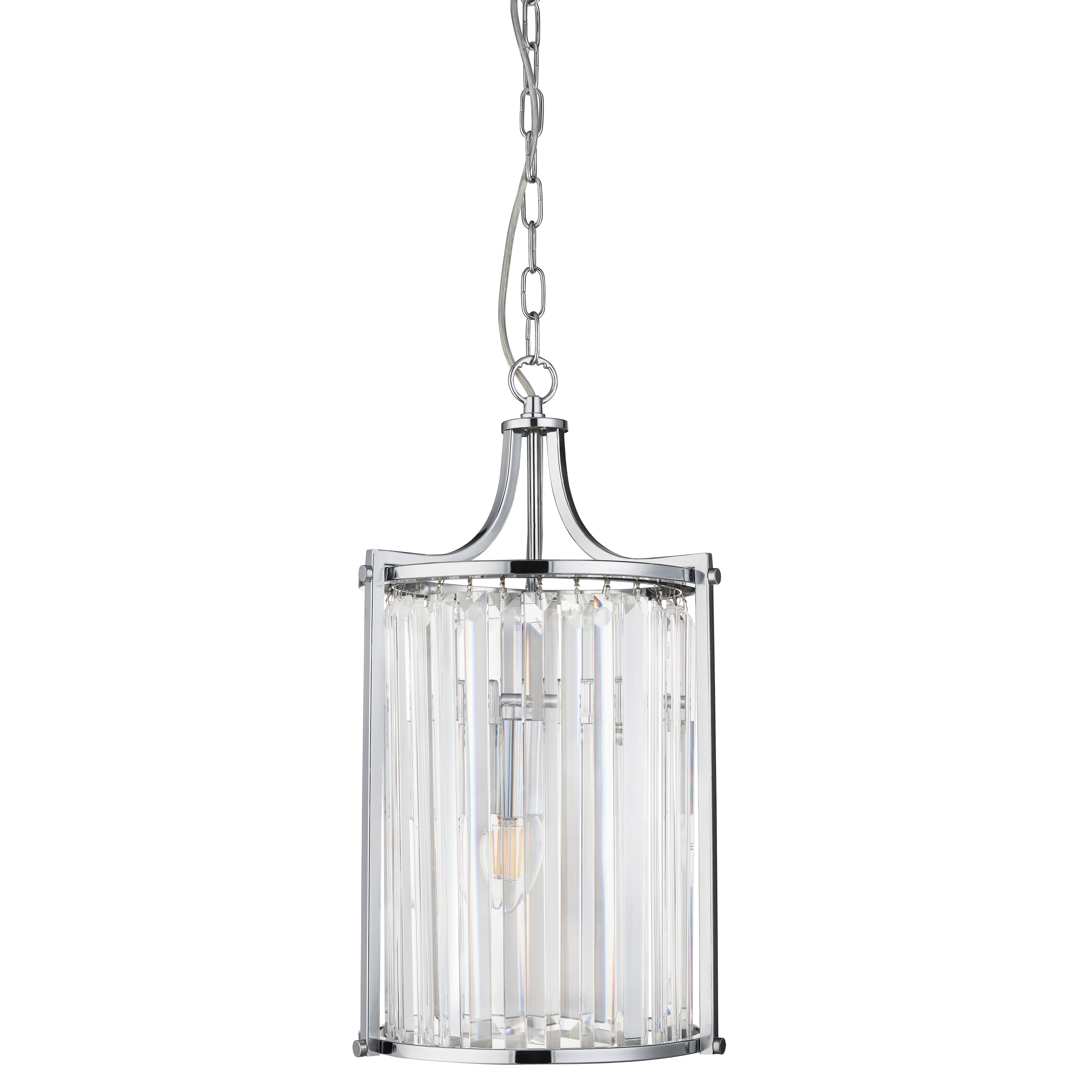 8092-2CC Victoria 2 Light Pendant Chrome With Crystal Glass