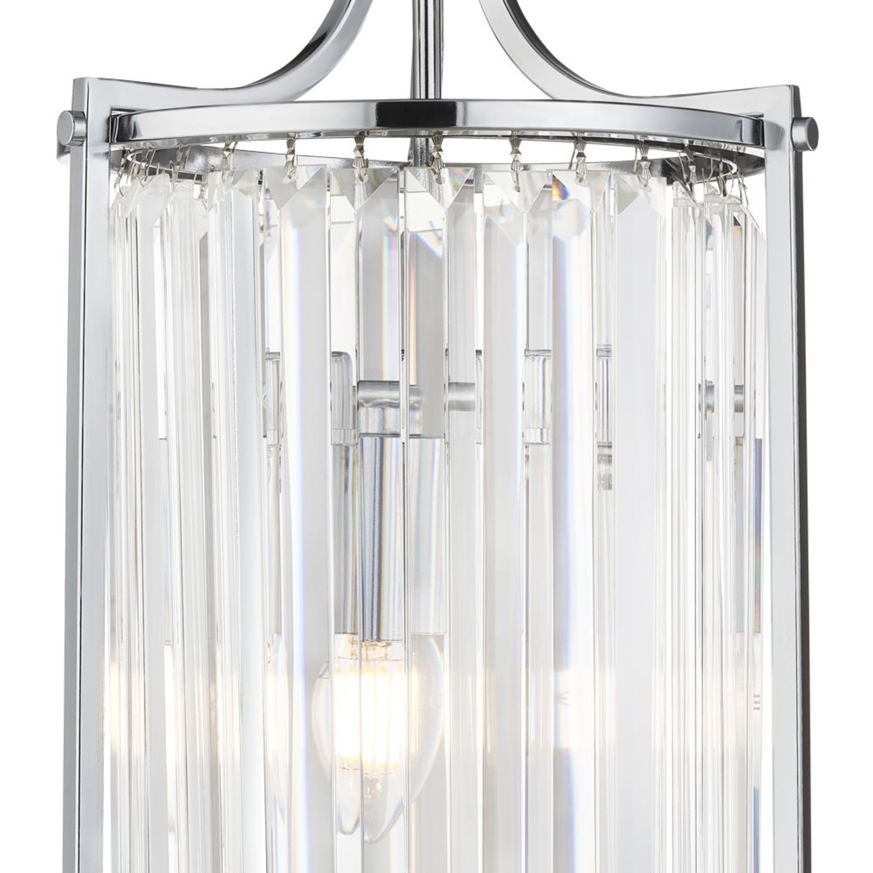 8092-2CC Victoria 2 Light Pendant Chrome With Crystal Glass