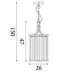 8092-2CC Victoria 2 Light Pendant Chrome With Crystal Glass