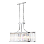 8095-5CC Victoria 5 Light Oval Pendant Chrome With Crystal Glass