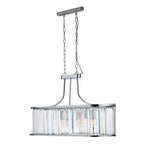 8095-5CC Victoria 5 Light Oval Pendant Chrome With Crystal Glass