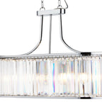 8095-5CC Victoria 5 Light Oval Pendant Chrome With Crystal Glass