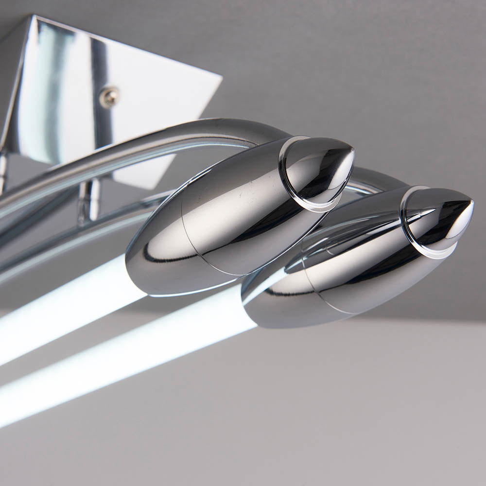 81691 Harper LED 2 Light Flush Ceiling Light Chrome