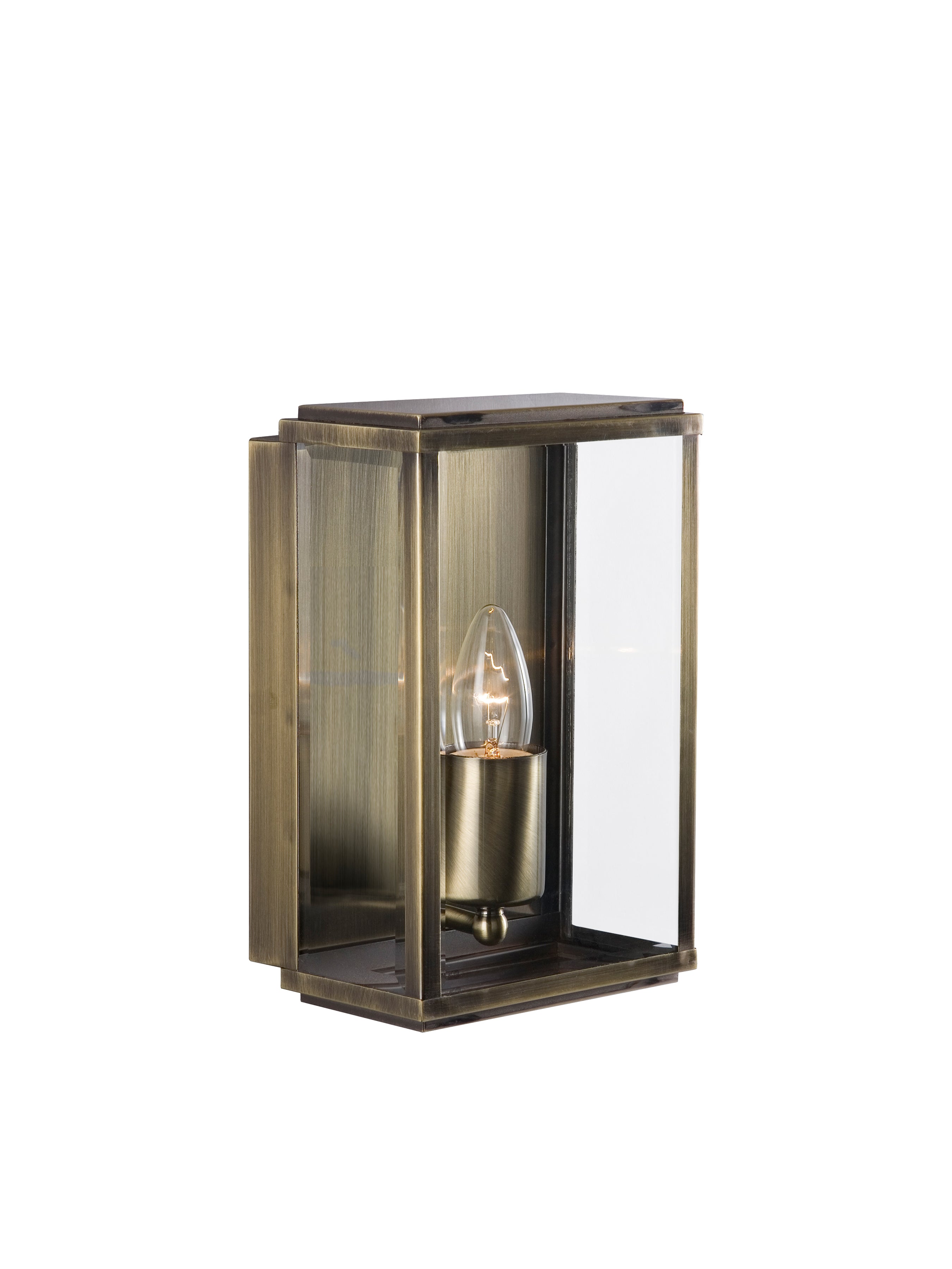 8204AB Box Outdoor Wall & Porch Light - 1 Light Antique Brass Rectangle Box