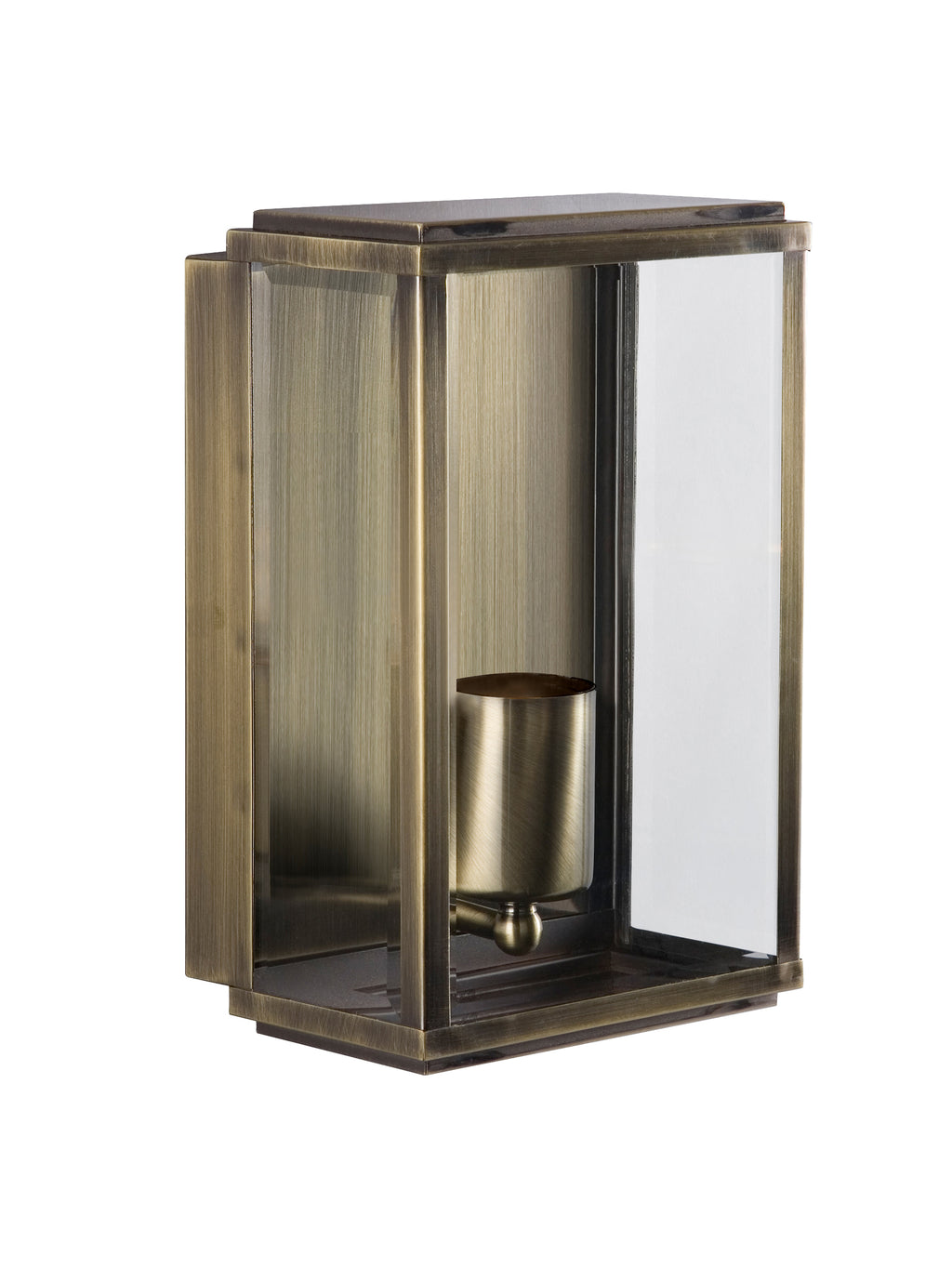 8204AB Box Outdoor Wall & Porch Light - 1 Light Antique Brass Rectangle Box