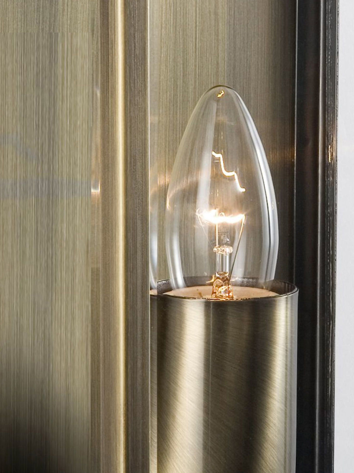 8204AB Box Outdoor Wall & Porch Light - 1 Light Antique Brass Rectangle Box