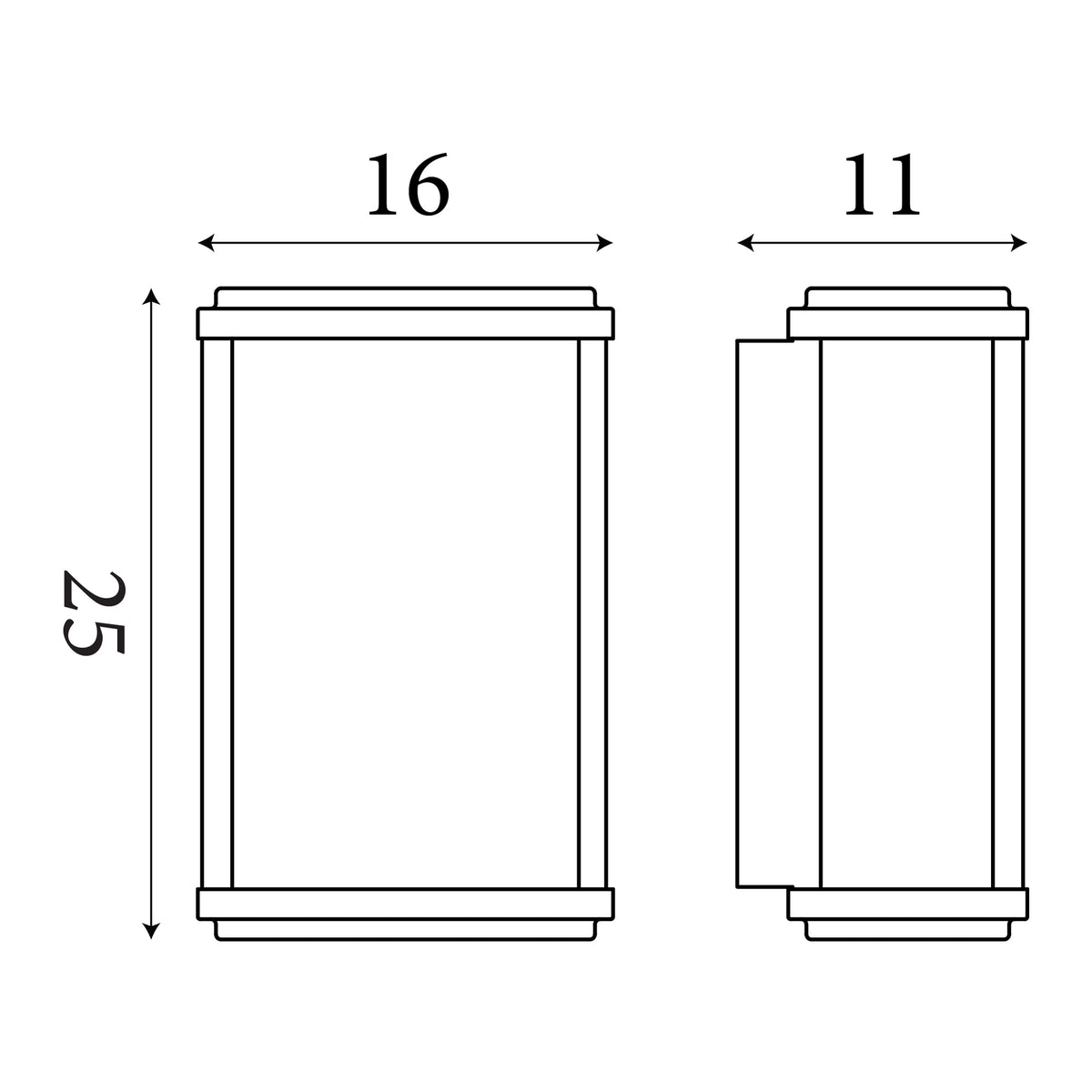 8204AB Box Outdoor Wall & Porch Light - 1 Light Antique Brass Rectangle Box