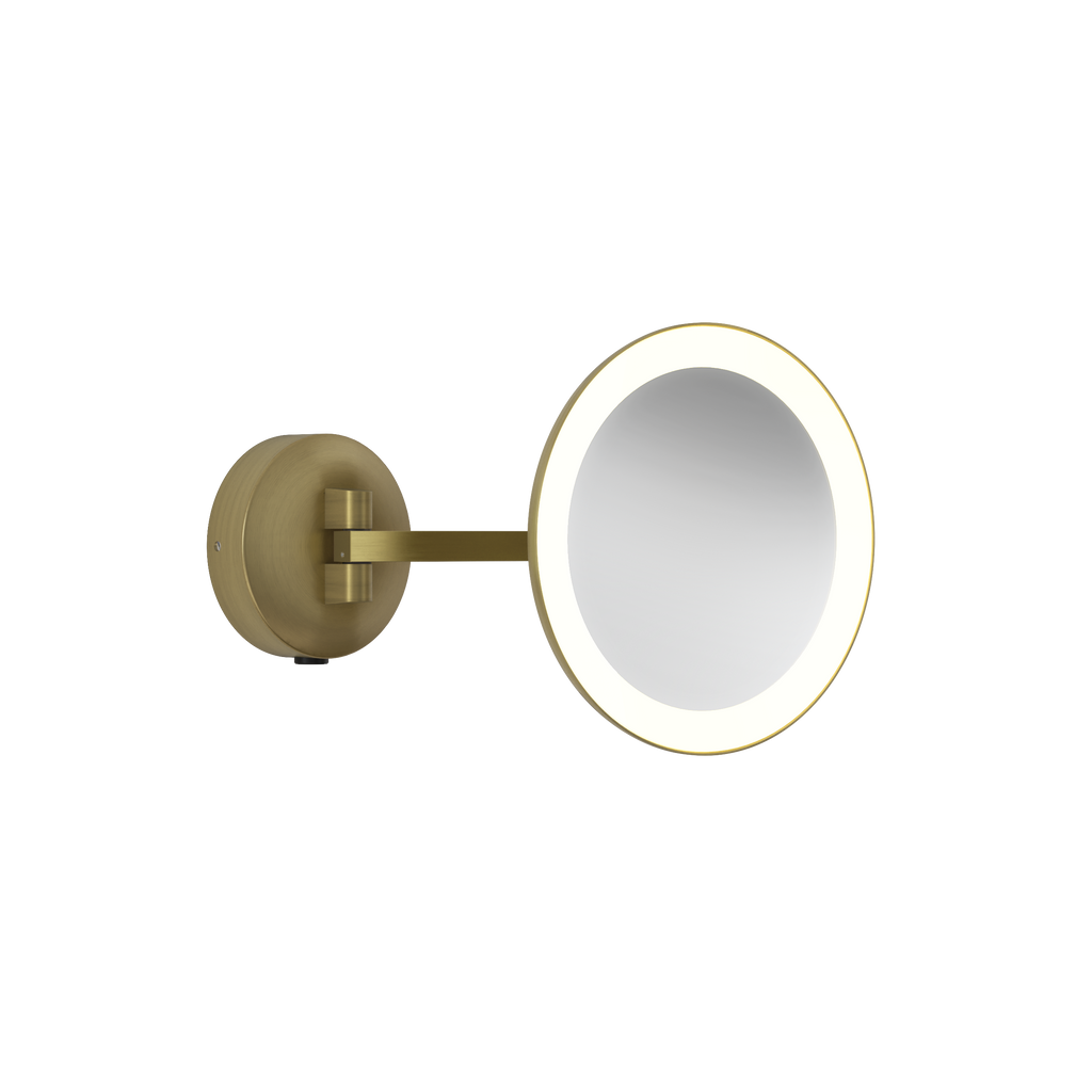 1373027 Mascali Round LED Bathroom Mirror Matt Brushed Brass
