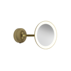 1373027 Mascali Round LED Bathroom Mirror Matt Brushed Brass