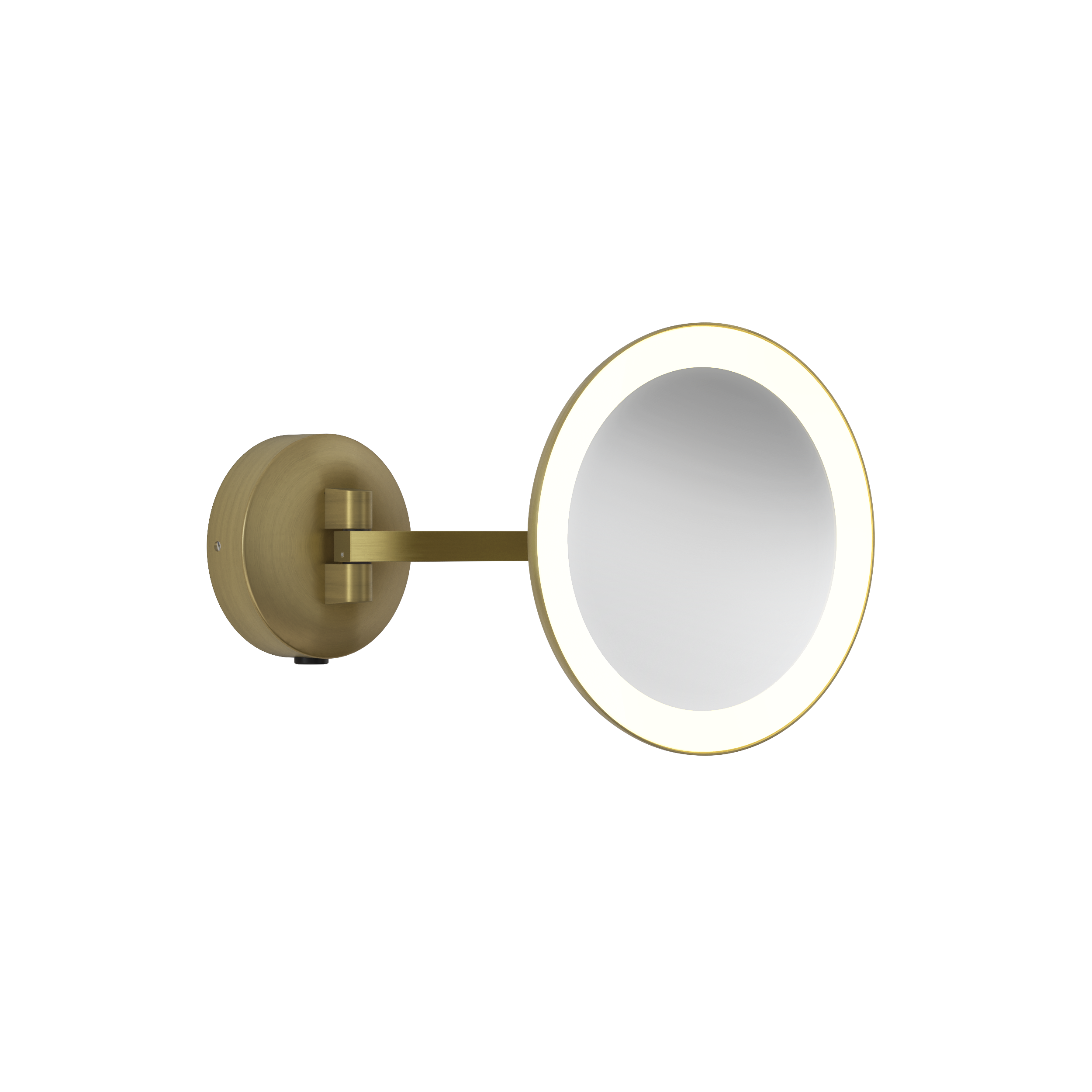 1373027 Mascali Round LED Bathroom Mirror Matt Brushed Brass
