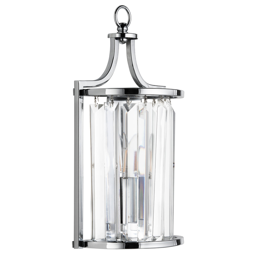 8571CC Victoria 1 Light Wall Light Chrome With Crystal Glass