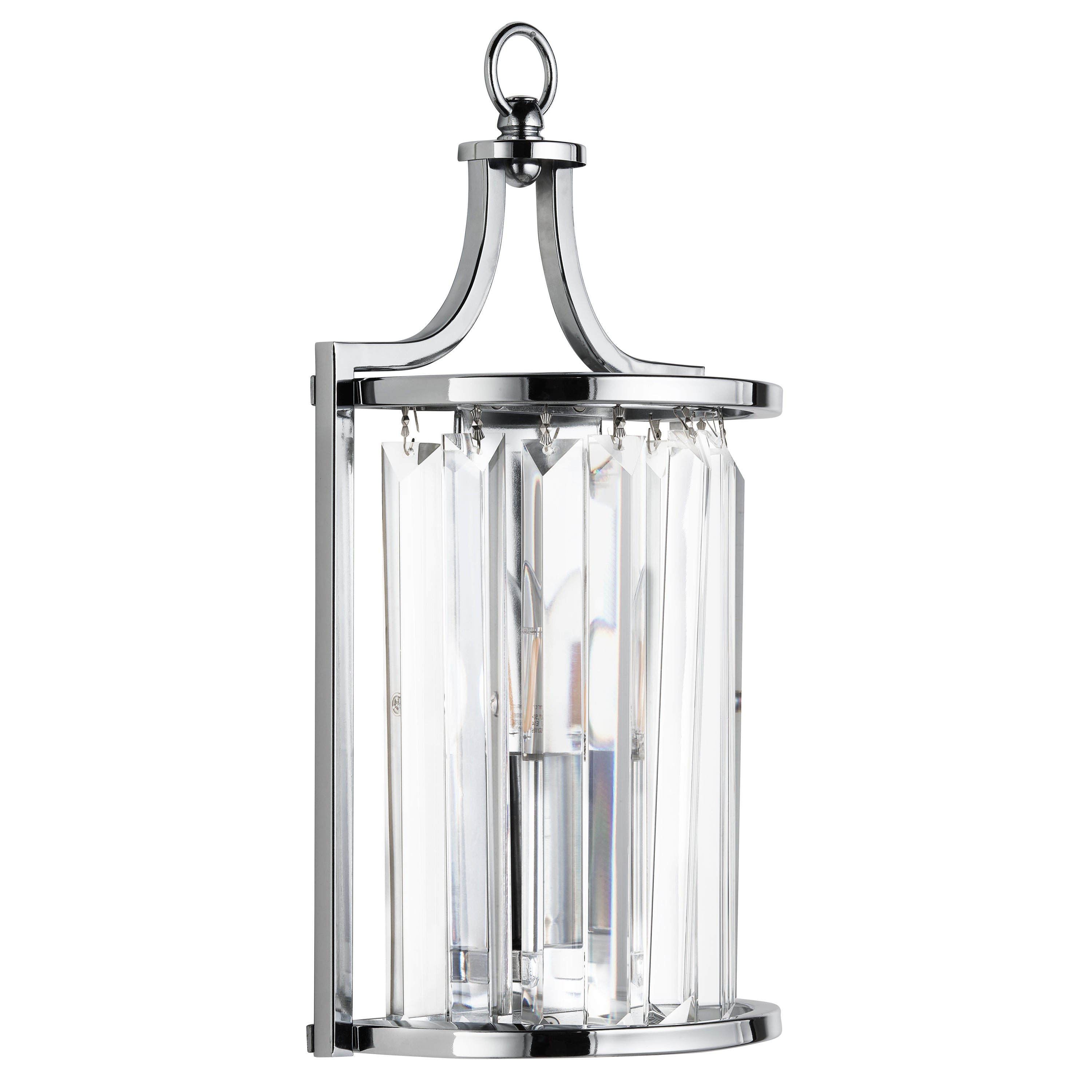 8571CC Victoria 1 Light Wall Light Chrome With Crystal Glass