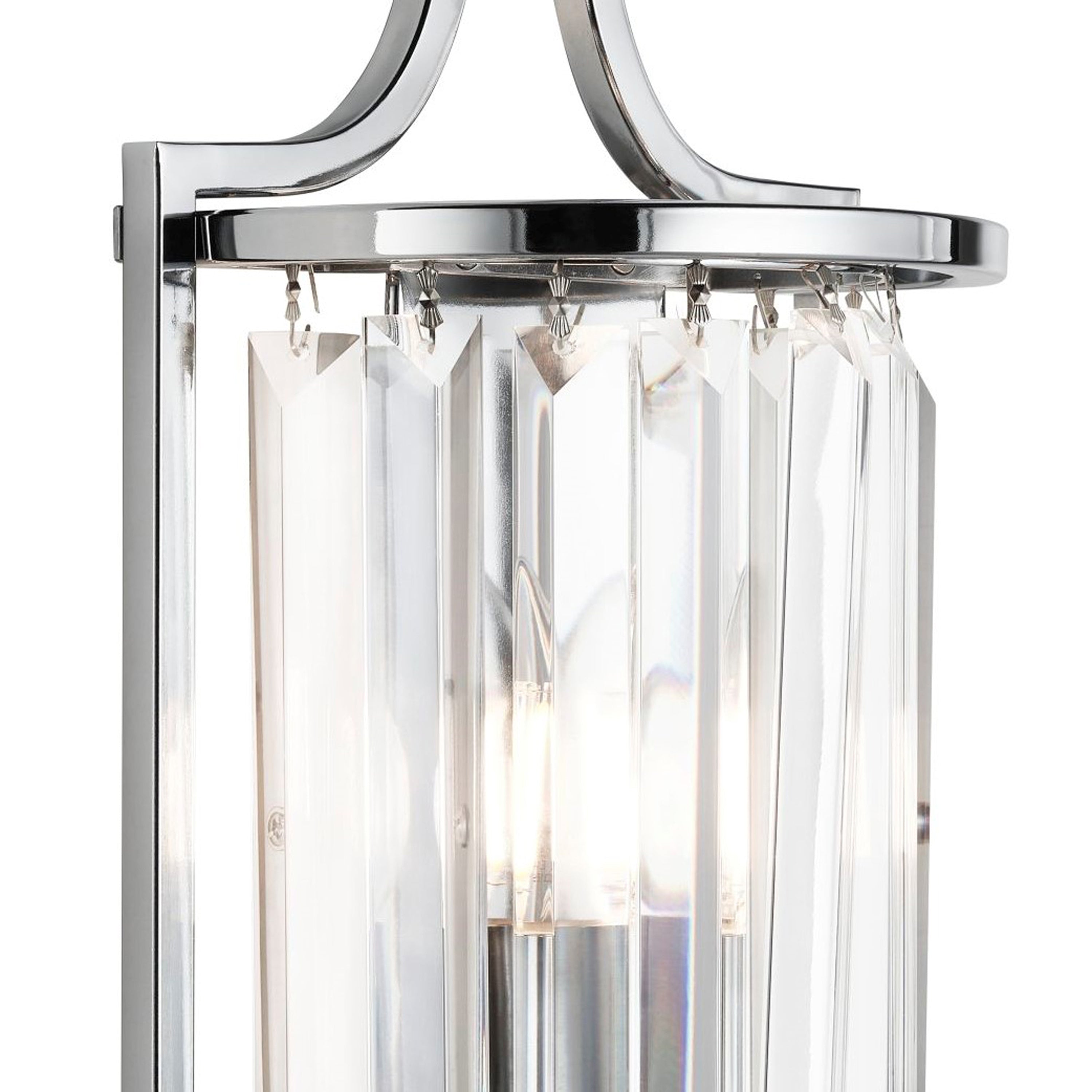 8571CC Victoria 1 Light Wall Light Chrome With Crystal Glass