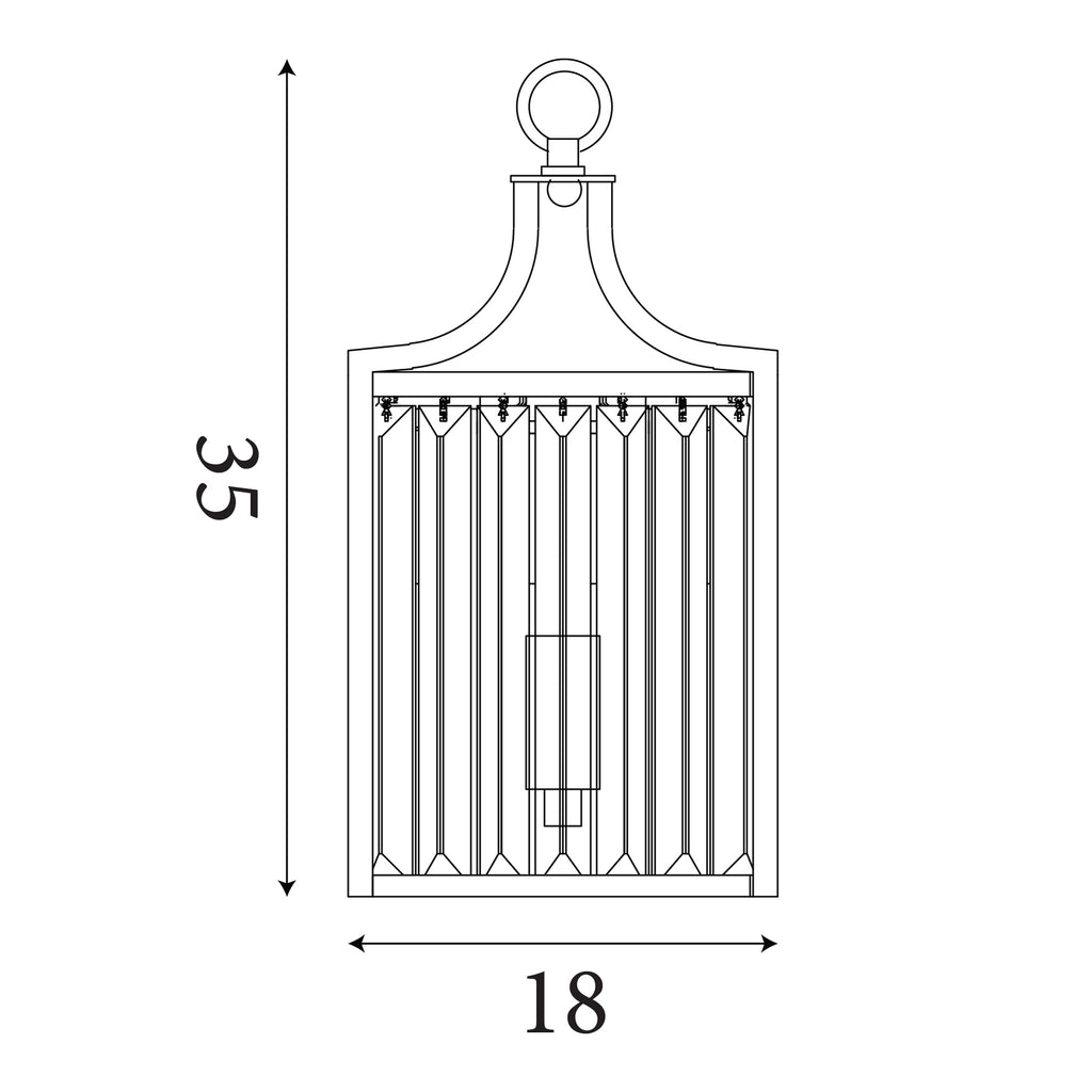 8571CC Victoria 1 Light Wall Light Chrome With Crystal Glass