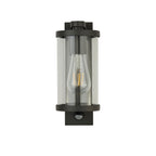 8631BK 1 Light Outdoor Wall/porch Light With PIR Black With Clear Glass (S)