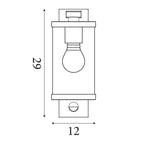 8631BK 1 Light Outdoor Wall/porch Light With PIR Black With Clear Glass (S)