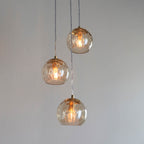 91971 Dimple 3 Light Pendant Brass Champagne