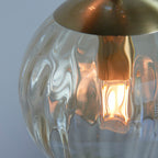 91971 Dimple 3 Light Pendant Brass Champagne